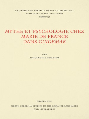 cover image of Mythe et Psychologie chez Marie de France dans Guigemar
